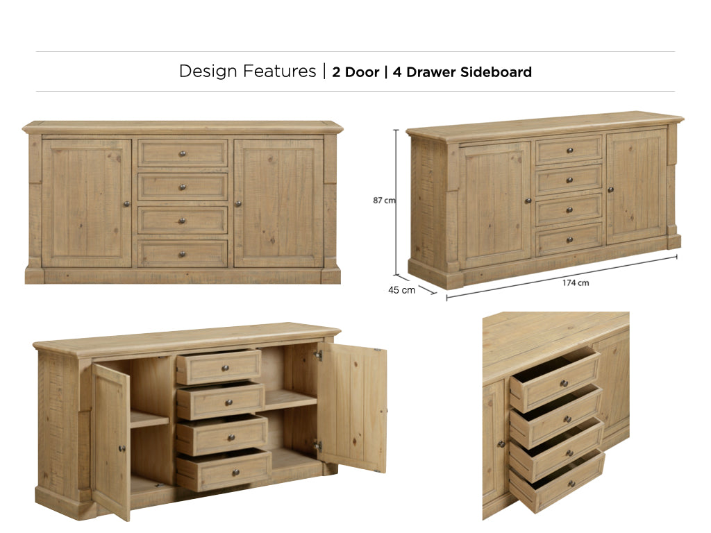 Chateaux 4 Door 3 Drawer Sideboard