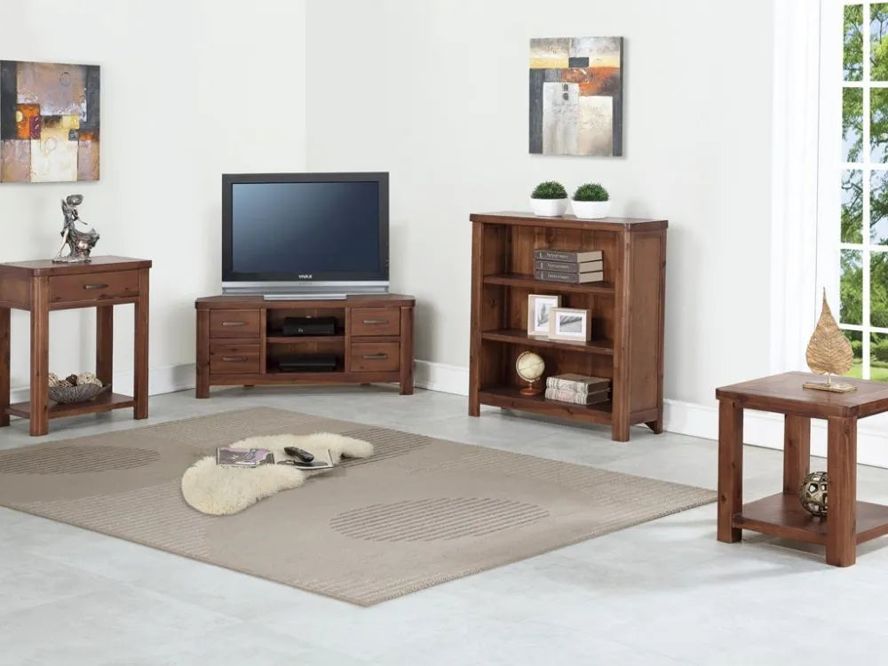 Andorra Dark Acacia Low Bookcase