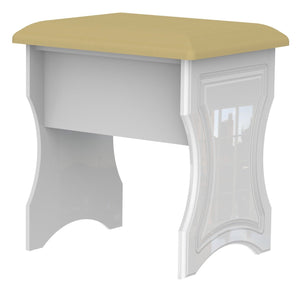 White High Gloss with White High Glass Tops & Crystal Handles