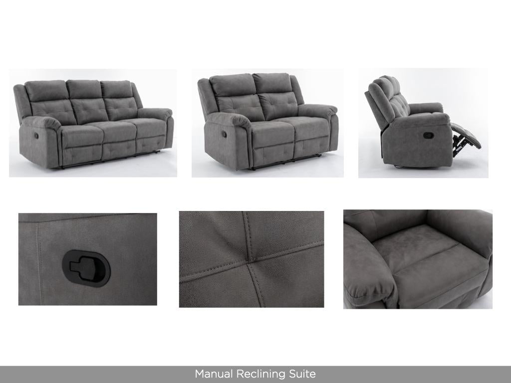 Berkeley 2 Seater Recliner Sofa Dark Grey