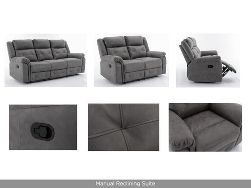Berkeley 2 Seater Recliner Sofa Dark Grey