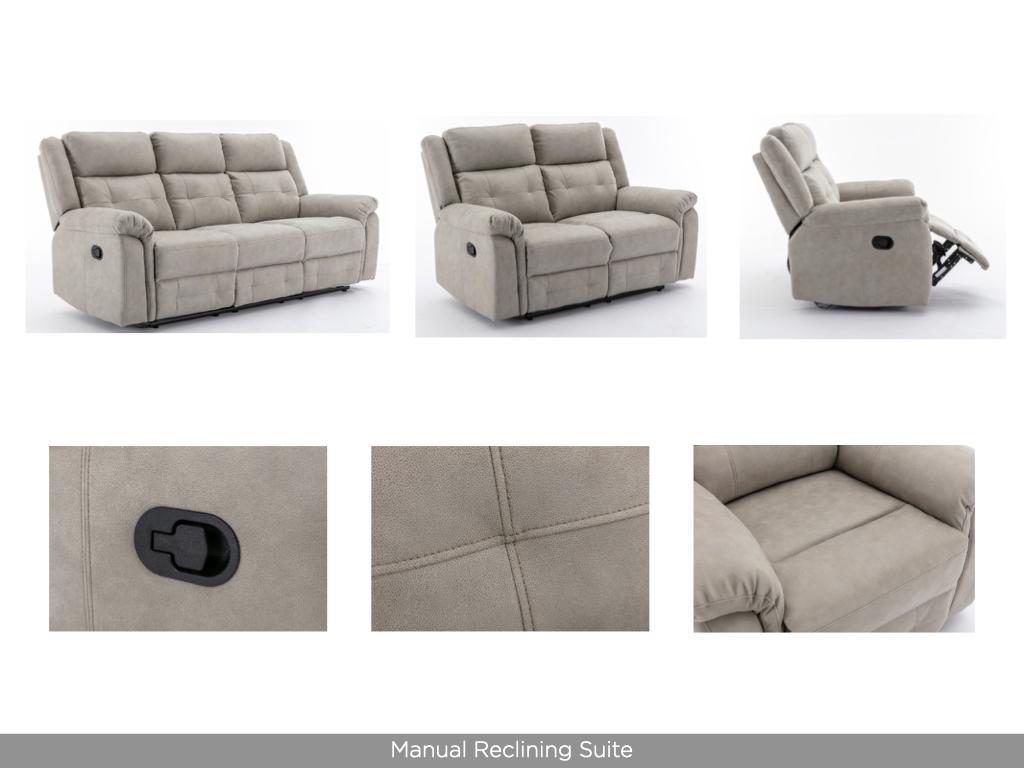Berkeley 2 Seater Recliner Sofa Light Grey