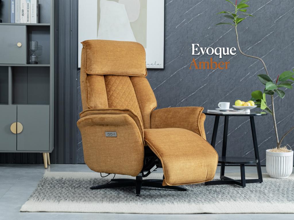 Evoque Swivel Electric Armchair - Grey