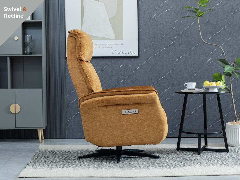 Evoque Swivel Electric Armchair - Grey