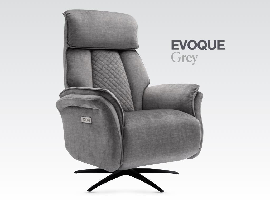 Evoque Swivel Electric Armchair - Grey