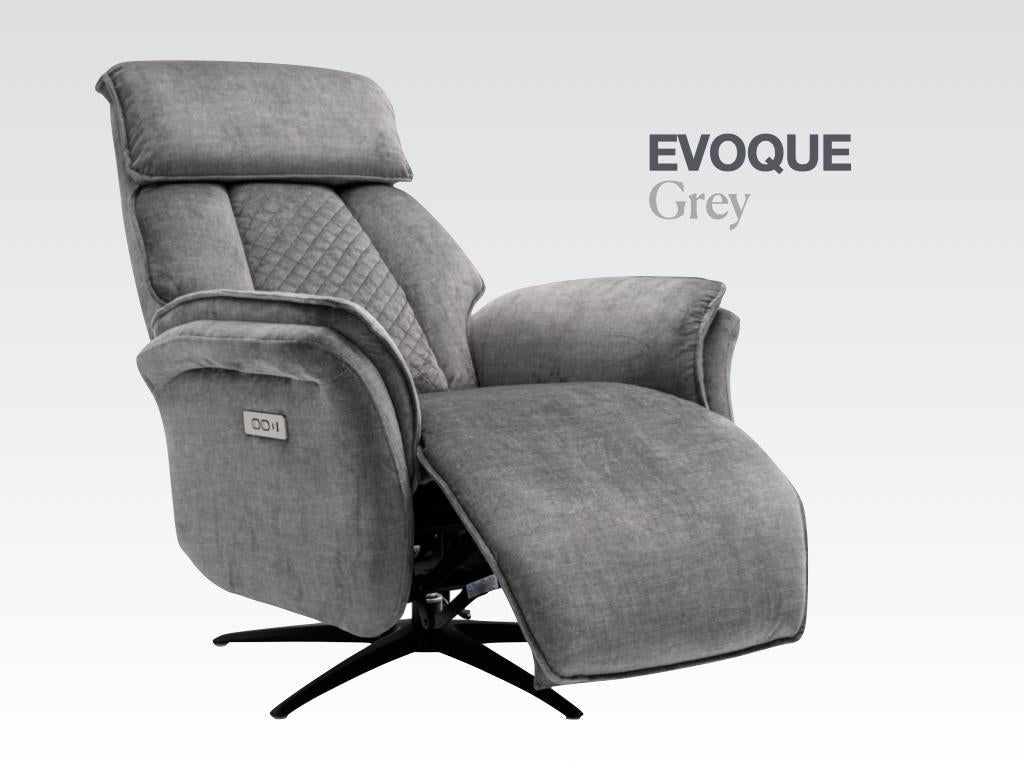 Evoque Swivel Electric Armchair - Grey