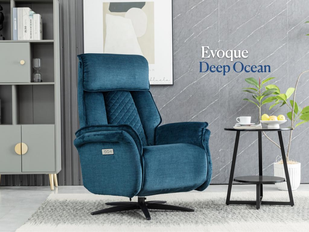 Evoque Swivel Electric Armchair - Grey