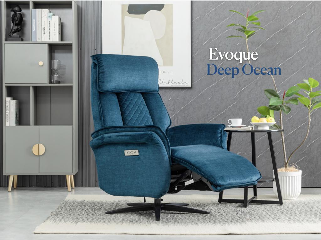 Evoque Swivel Electric Armchair - Grey
