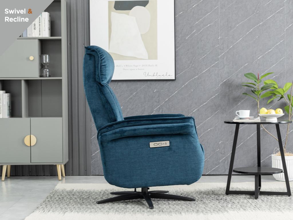 Evoque Swivel Electric Armchair - Grey