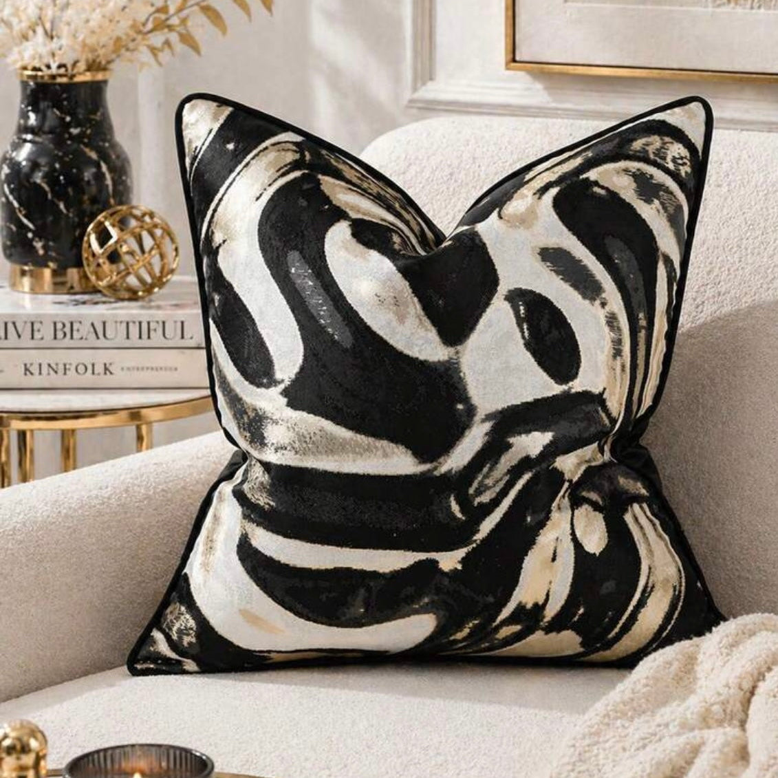 SIgnature Modern Abstract Monochrome Cushion