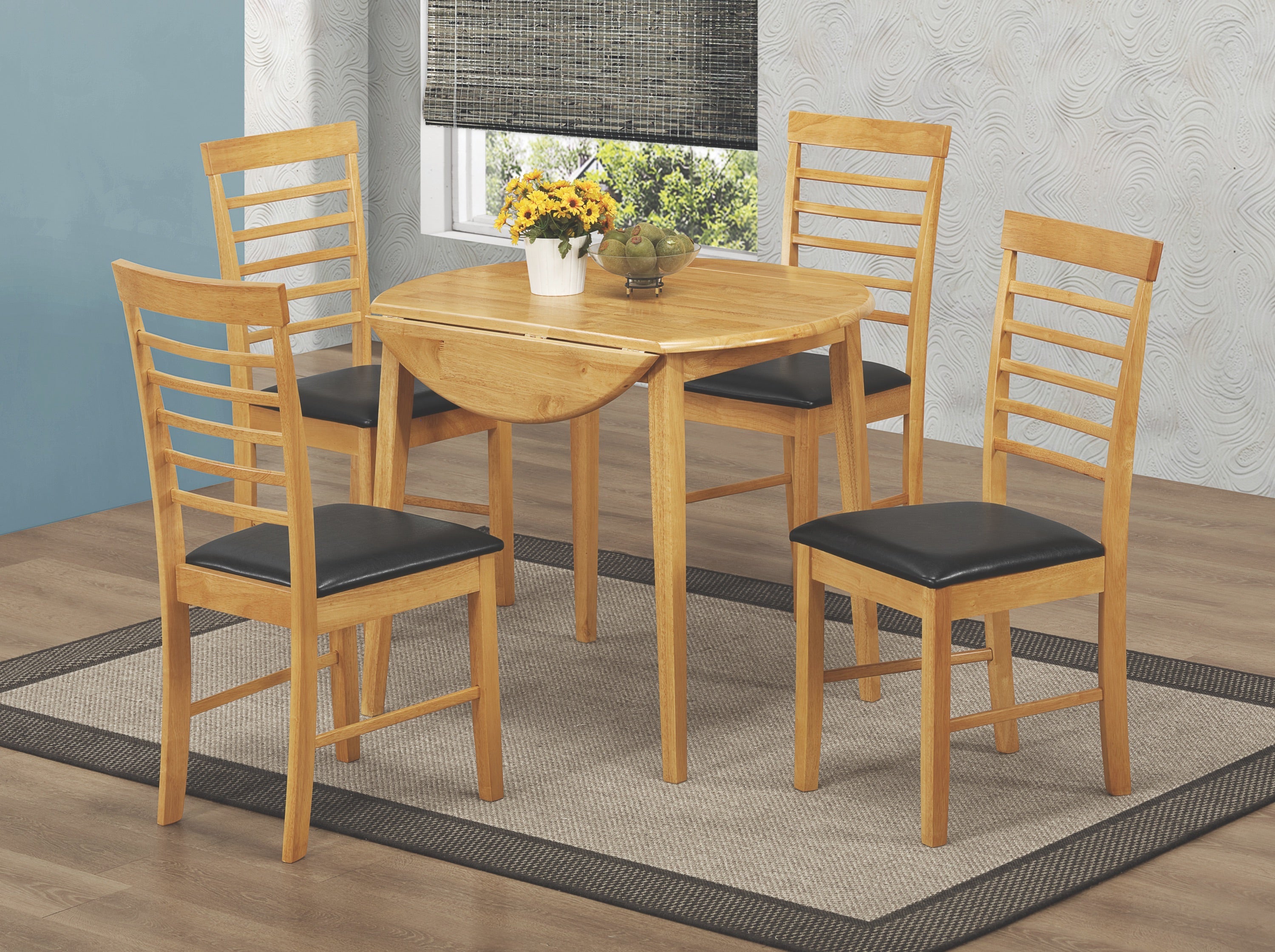Hanover Light Round Drop Leaf Dining Set (4 Chairs)