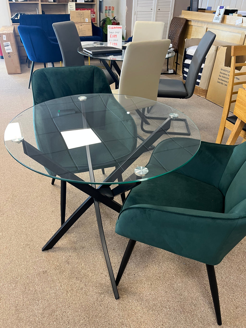Glass Table & 2 Chairs