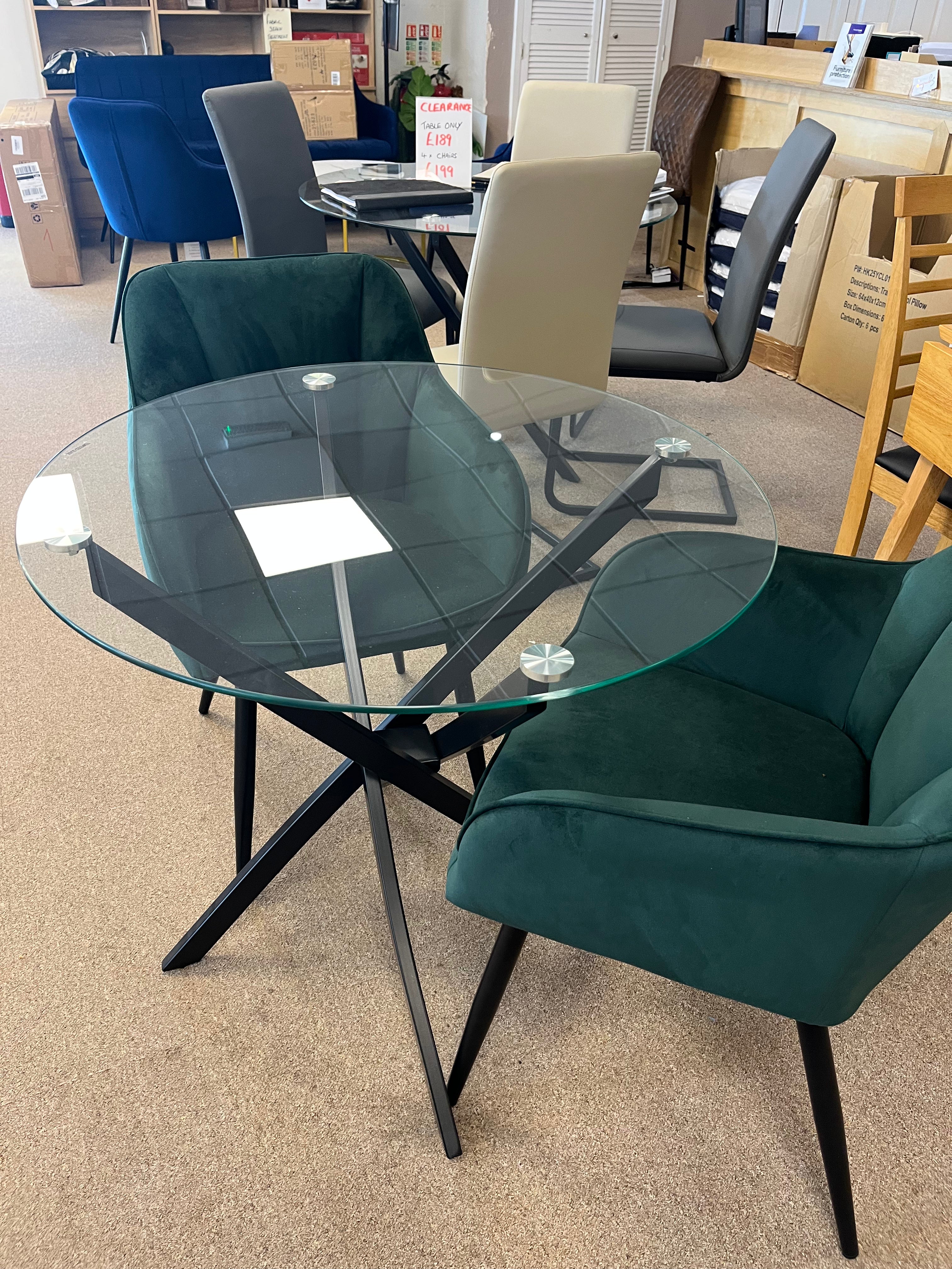 Glass Table & 2 Chairs
