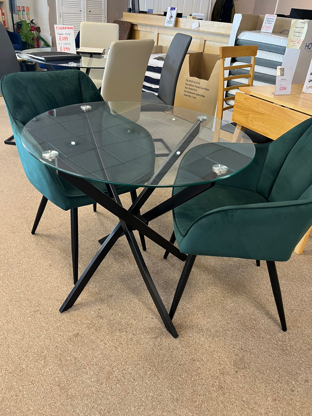 Glass Table & 2 Chairs