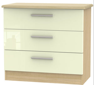 Cream Gloss Front with Light Oak Body