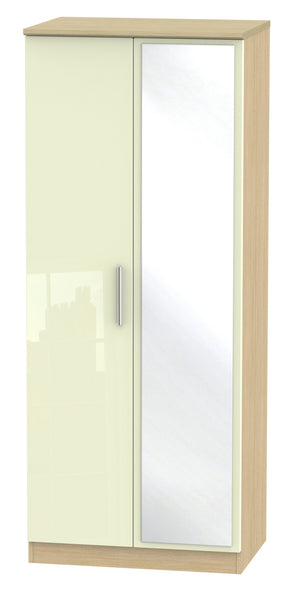 Cream Gloss Front with Light Oak Body