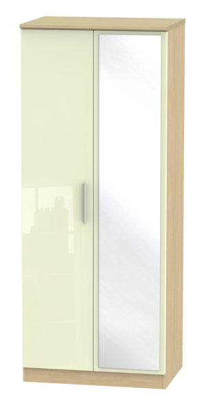 Cream Gloss Front with Light Oak Body