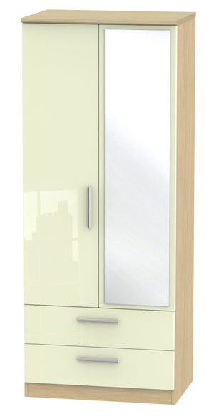 Cream Gloss Front with Light Oak Body