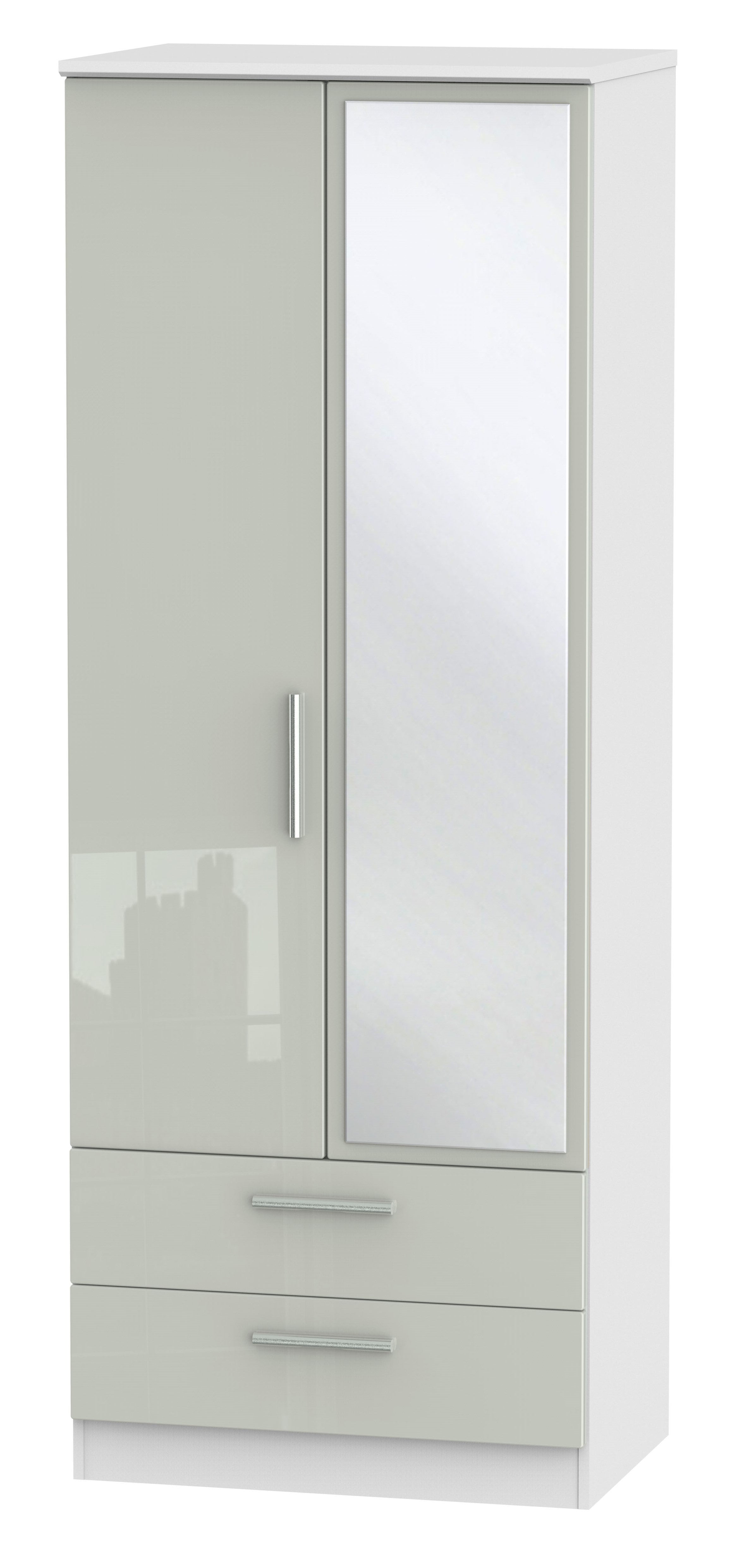 Knightsbridge 2ft 6in 2 Drawer Mirror Wardrobe