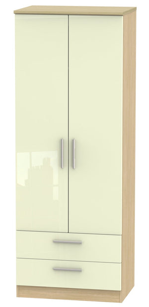 Cream Gloss Front with Light Oak Body