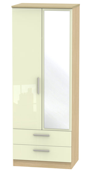 Cream Gloss Front with Light Oak Body