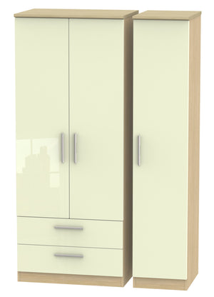 Cream Gloss Front with Light Oak Body