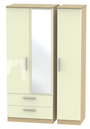 Cream Gloss Front with Light Oak Body
