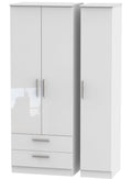 Knightsbridge 3 Door Tall Wardrobe With 2 Drawers
