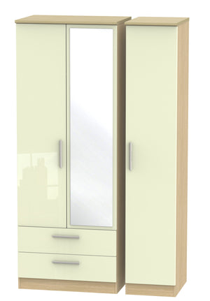 Cream Gloss Front with Light Oak Body