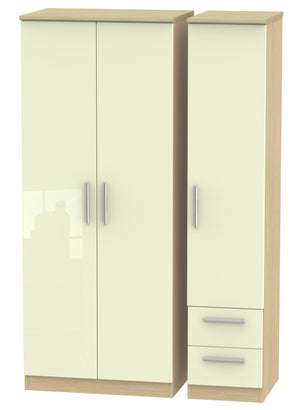 Cream Gloss Front with Light Oak Body