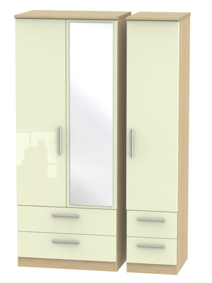 Cream Gloss Front with Light Oak Body