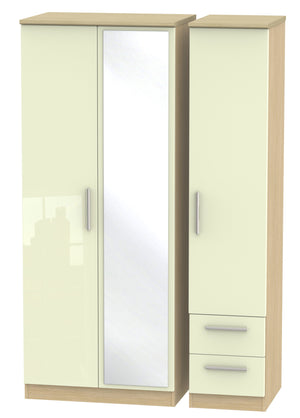 Cream Gloss Front with Light Oak Body