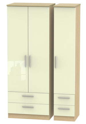 Cream Gloss Front with Light Oak Body