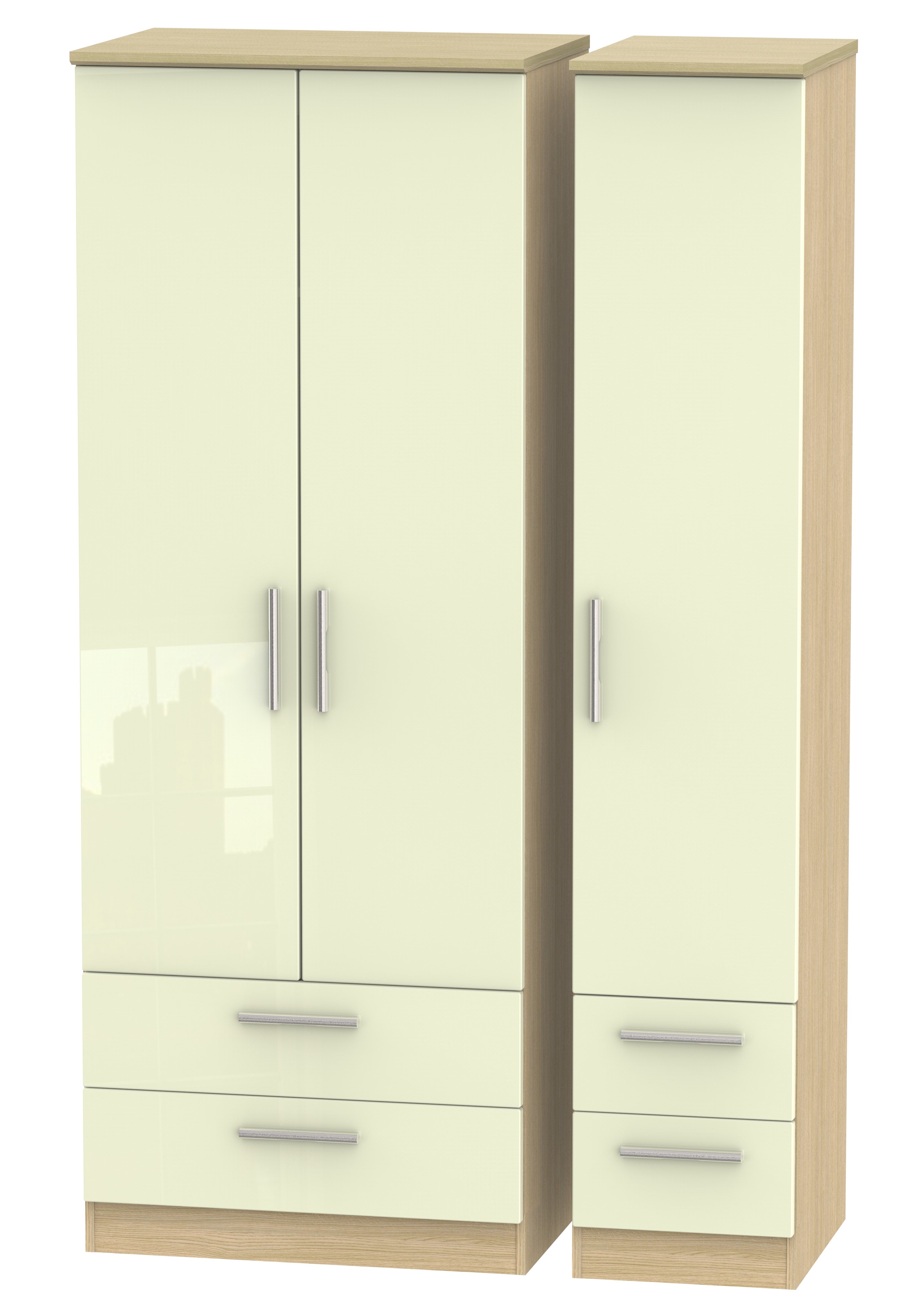 Knightsbridge Tall Triple 2 Drawer + Drawer Wardrobe