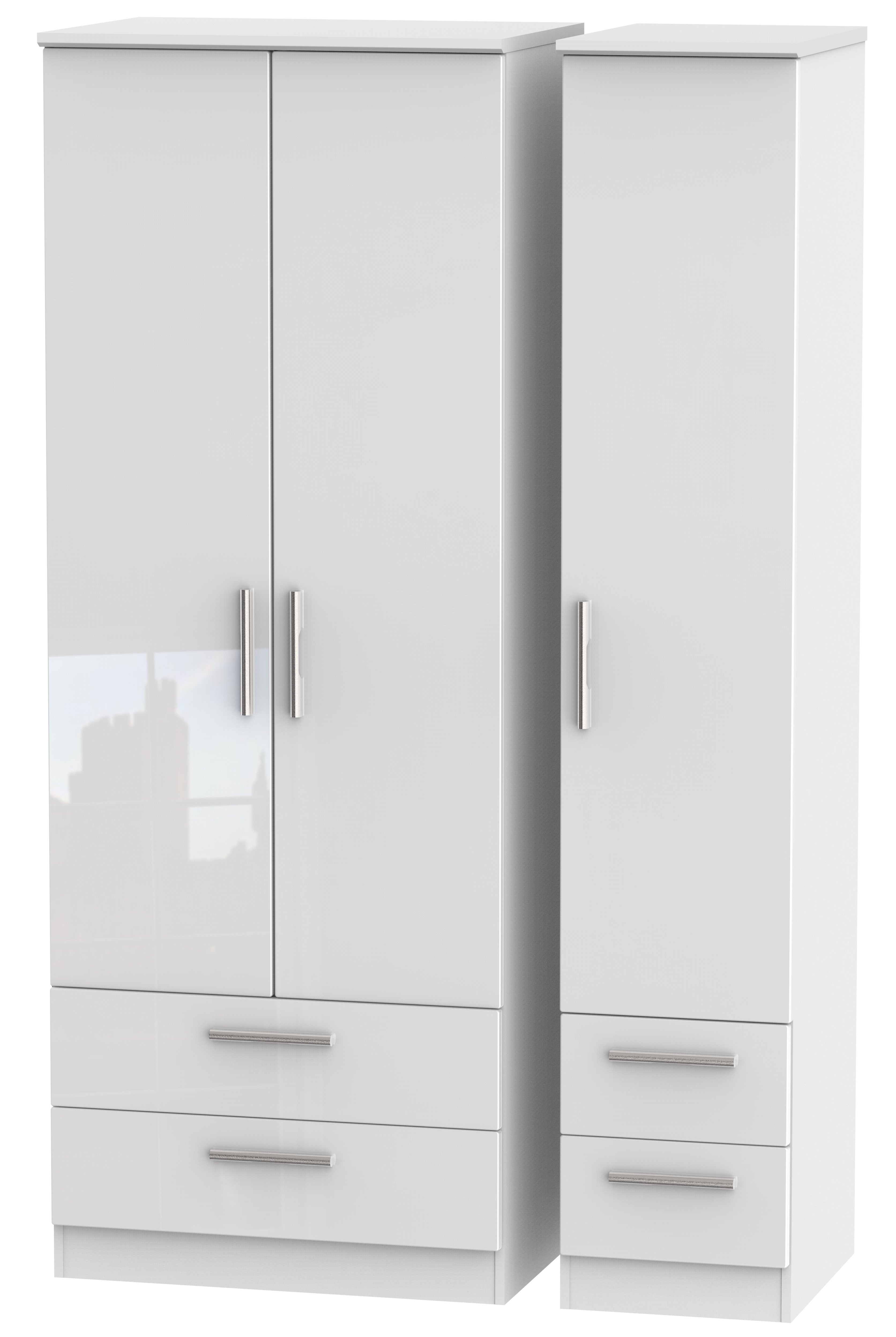 Knightsbridge Tall Triple 2 Drawer + Drawer Wardrobe
