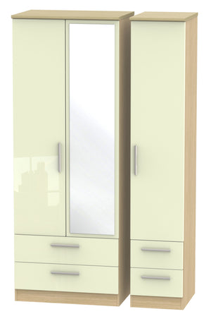 Cream Gloss Front with Light Oak Body