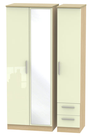Cream Gloss Front with Light Oak Body