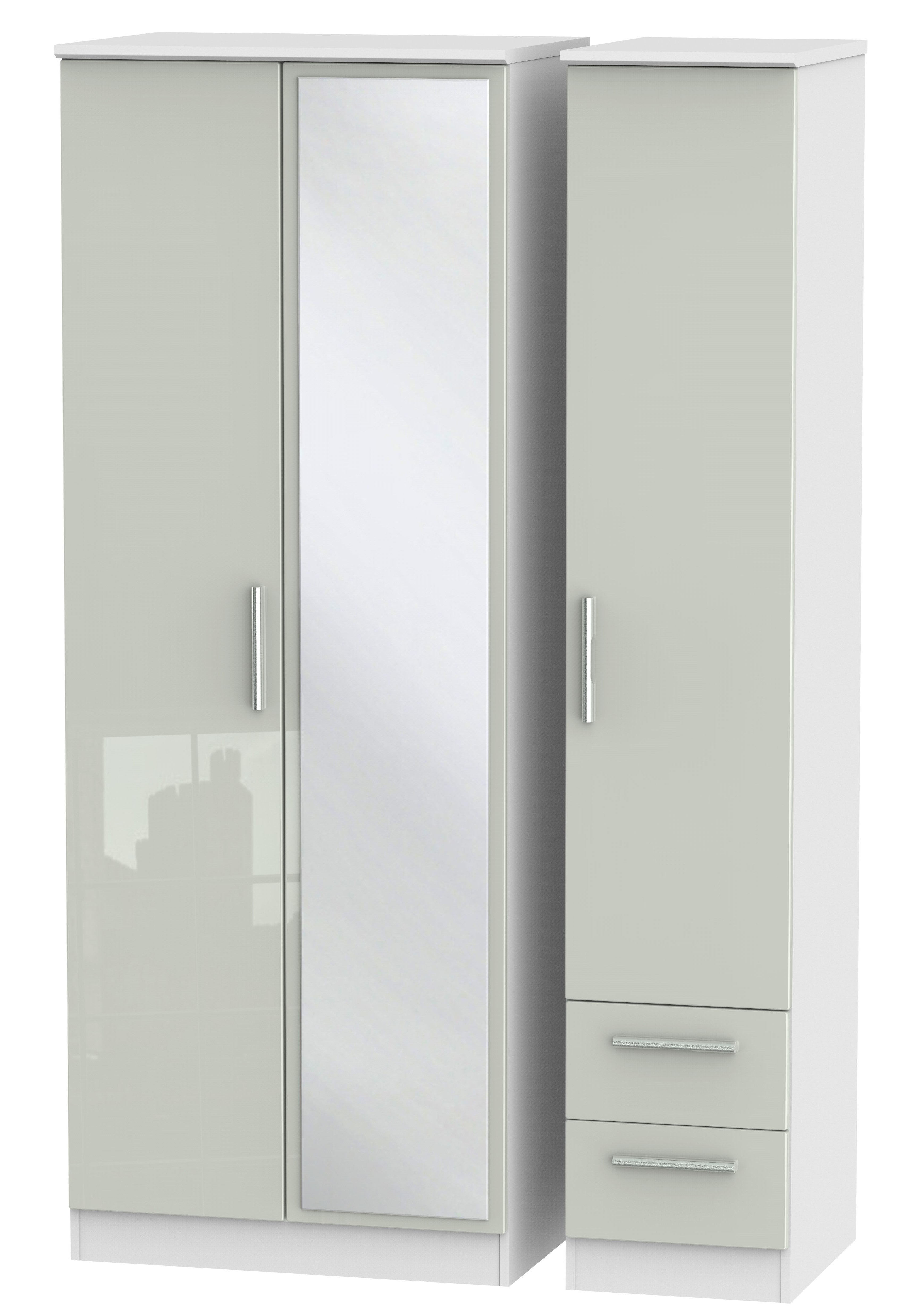 Knightsbridge Tall Triple Mirror + Drawer Wardrobe