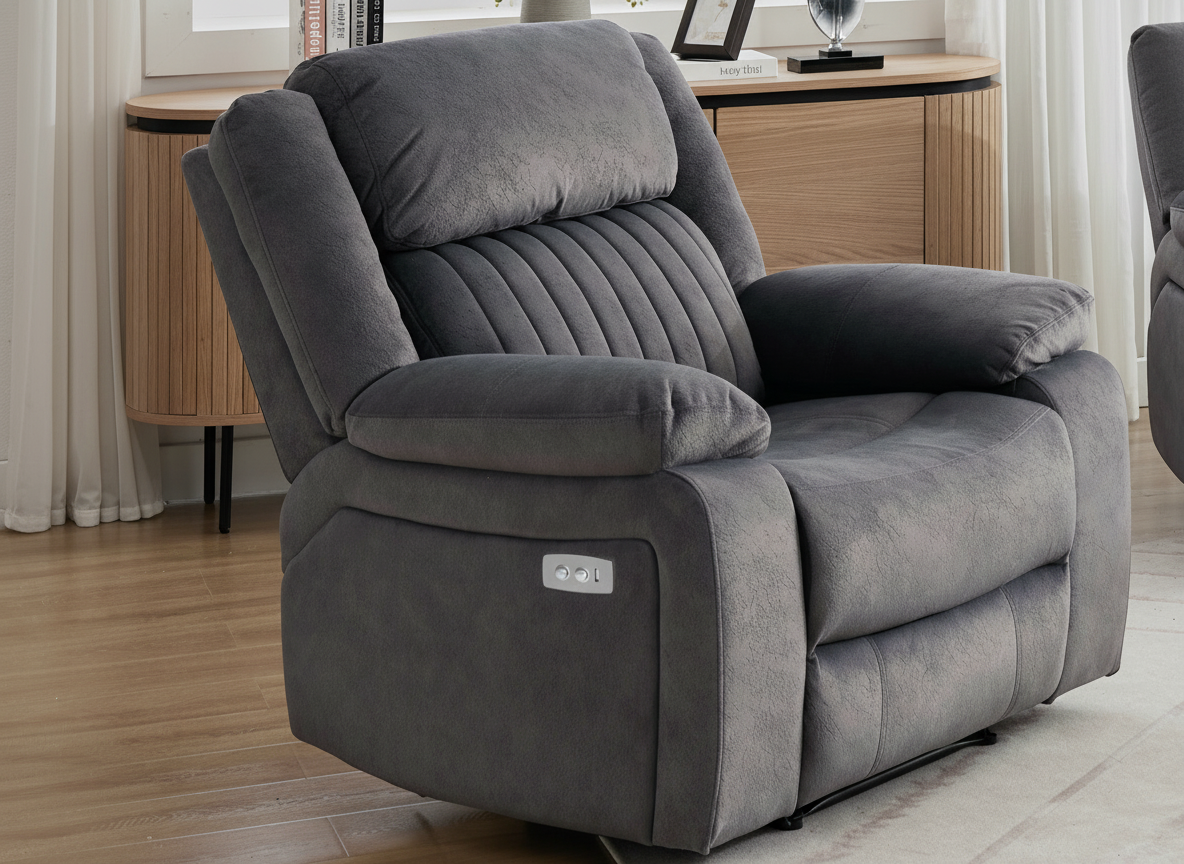 Morgan Armchair Electric Recliner Slate Grey