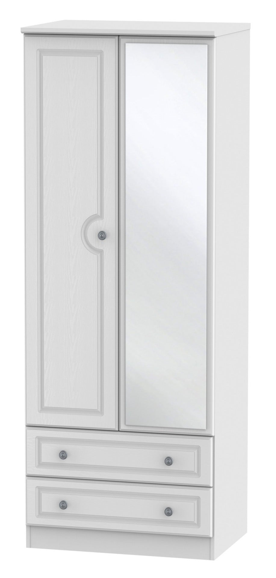 Pembroke 2 Door Tall Mirror Combi Wardrobe