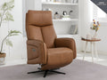 Prestige Leather Electric Swivel Chair - Camel