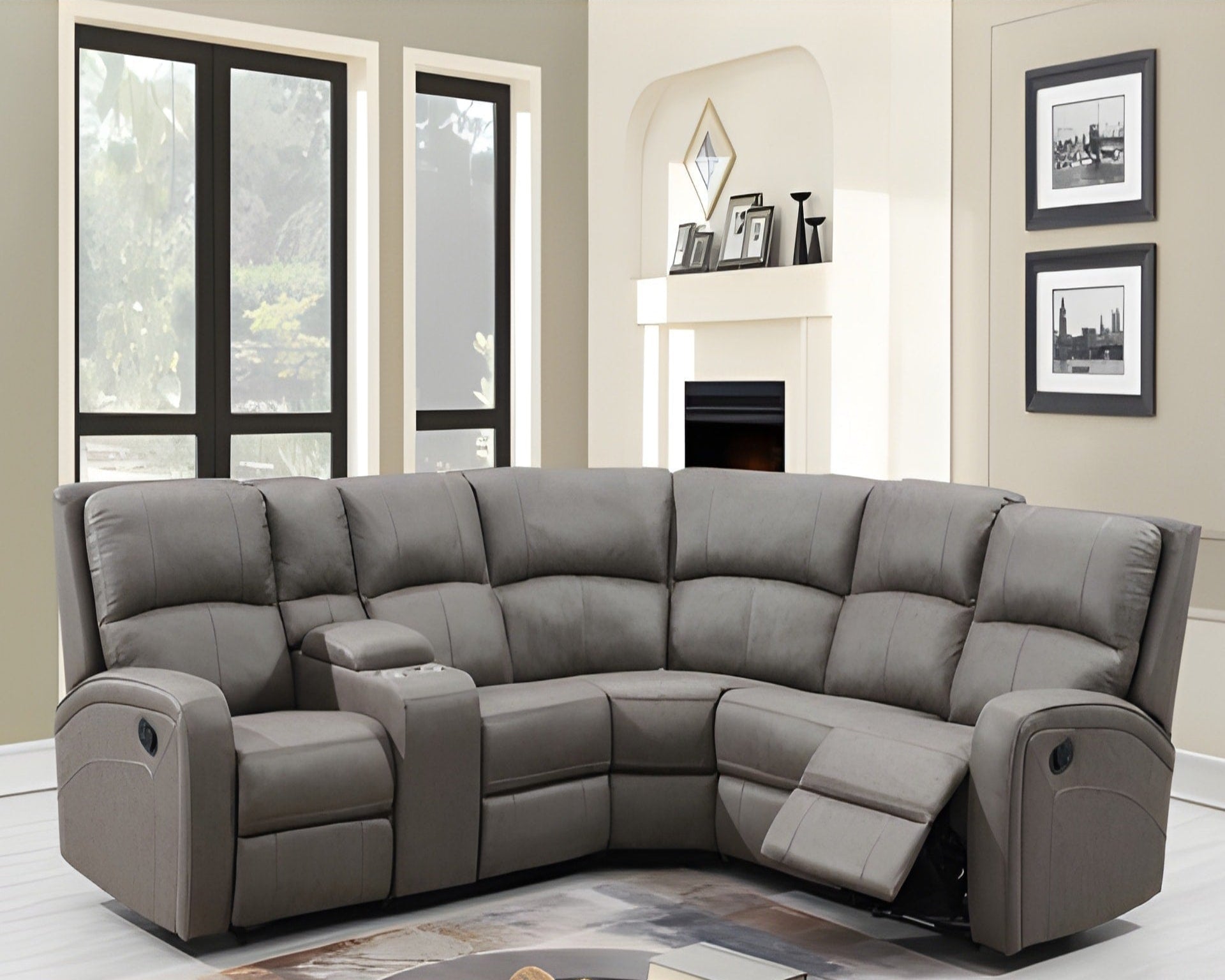 Silverton Corner Recliner Suite Taupe