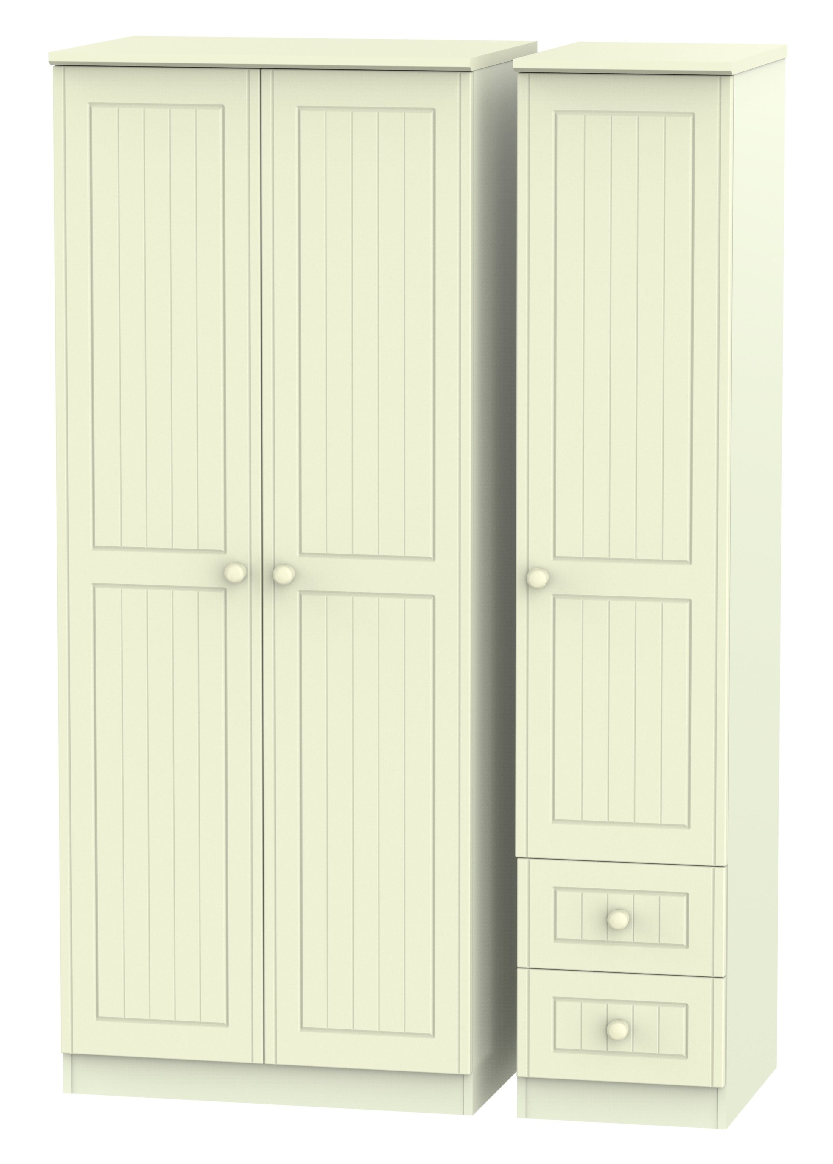 Warwick 3 Door 2 Right Drawer Plain Wardrobe