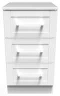 York 3 Drawer Bedside Cabinet