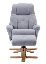 Dubai Fabric Swivel Recliner & Footstool